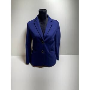 Mary Craft Women’s Sz 12 Blazer Royal Blue Jacket Office Career 2 Button